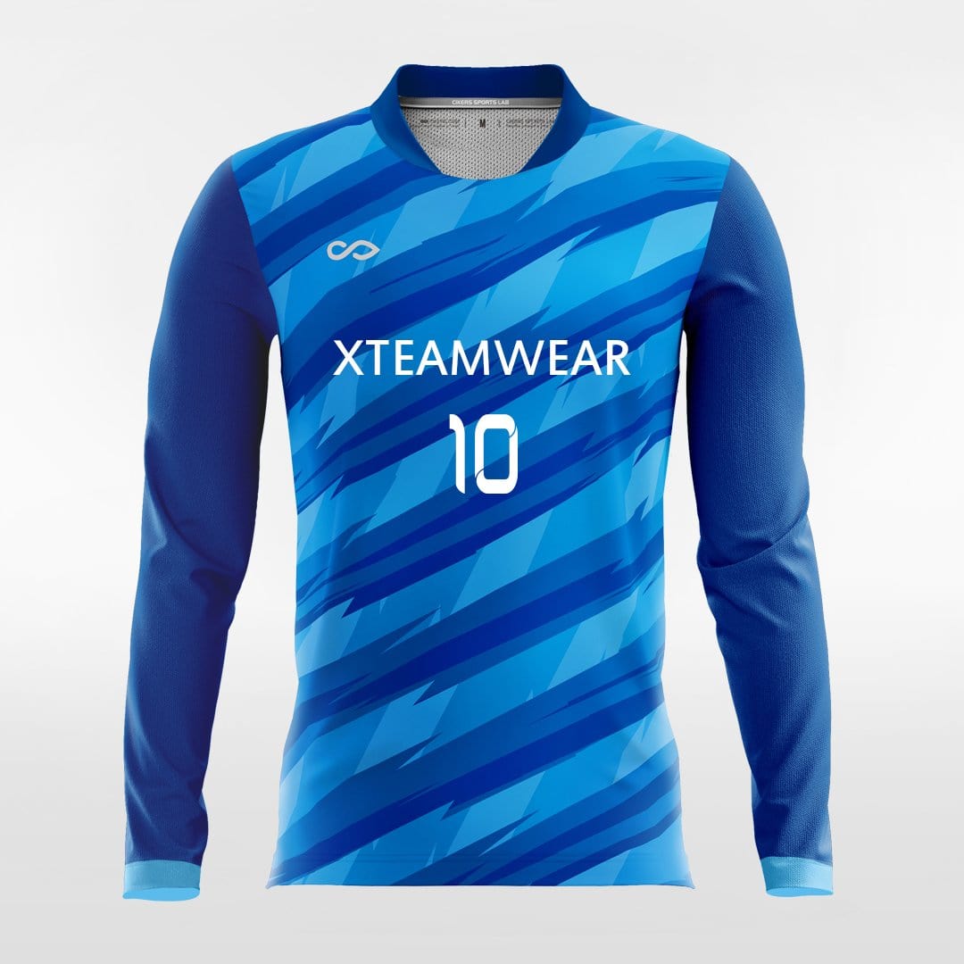 Blue Thorn Long Sleeve volleyball Jersey