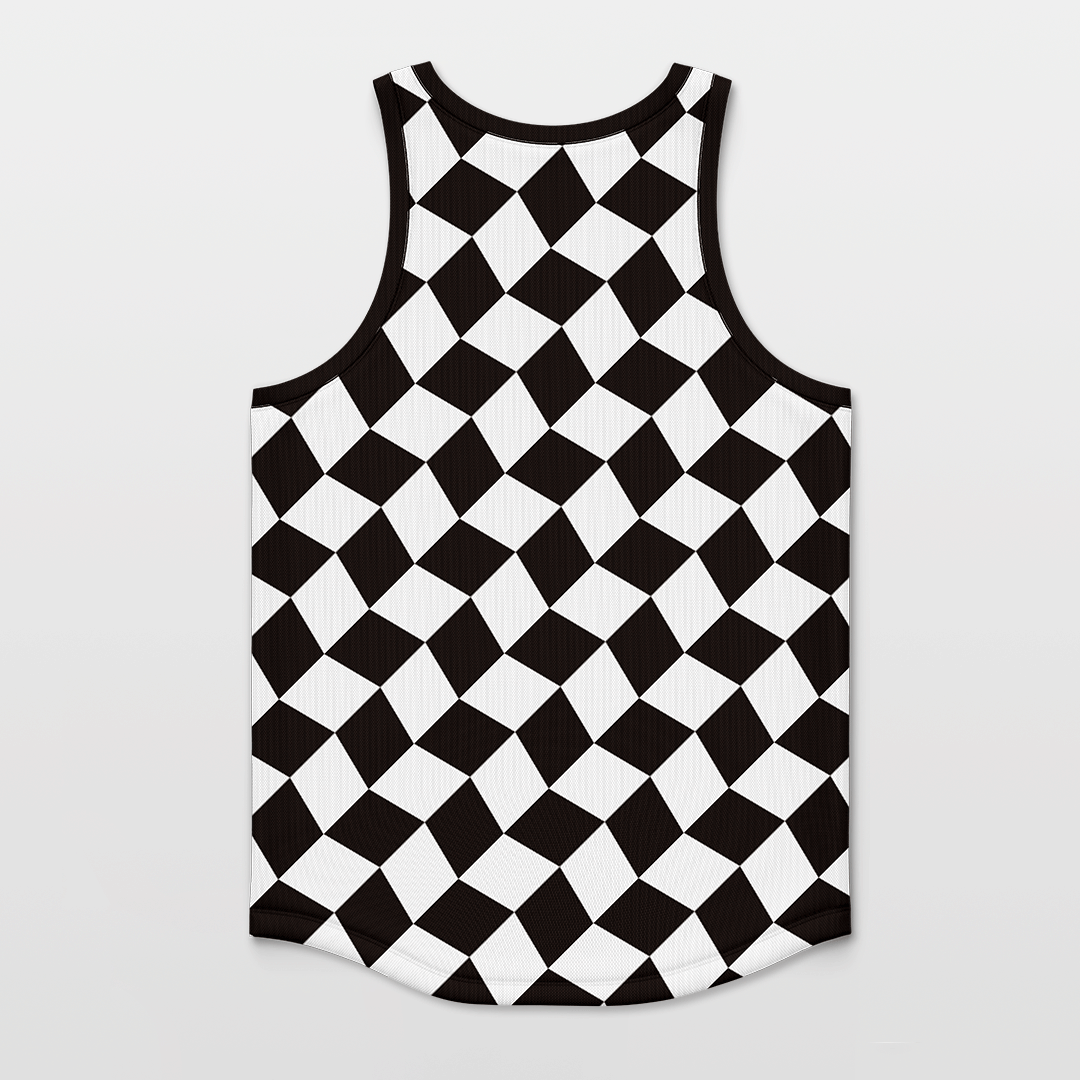 Black&White Plaid Track Jersey Top Design