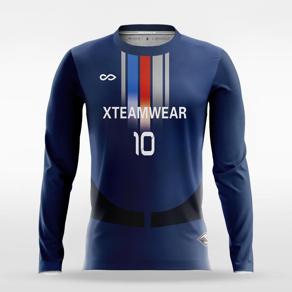 Navy Blue Long Sleeve volleyball Jersey