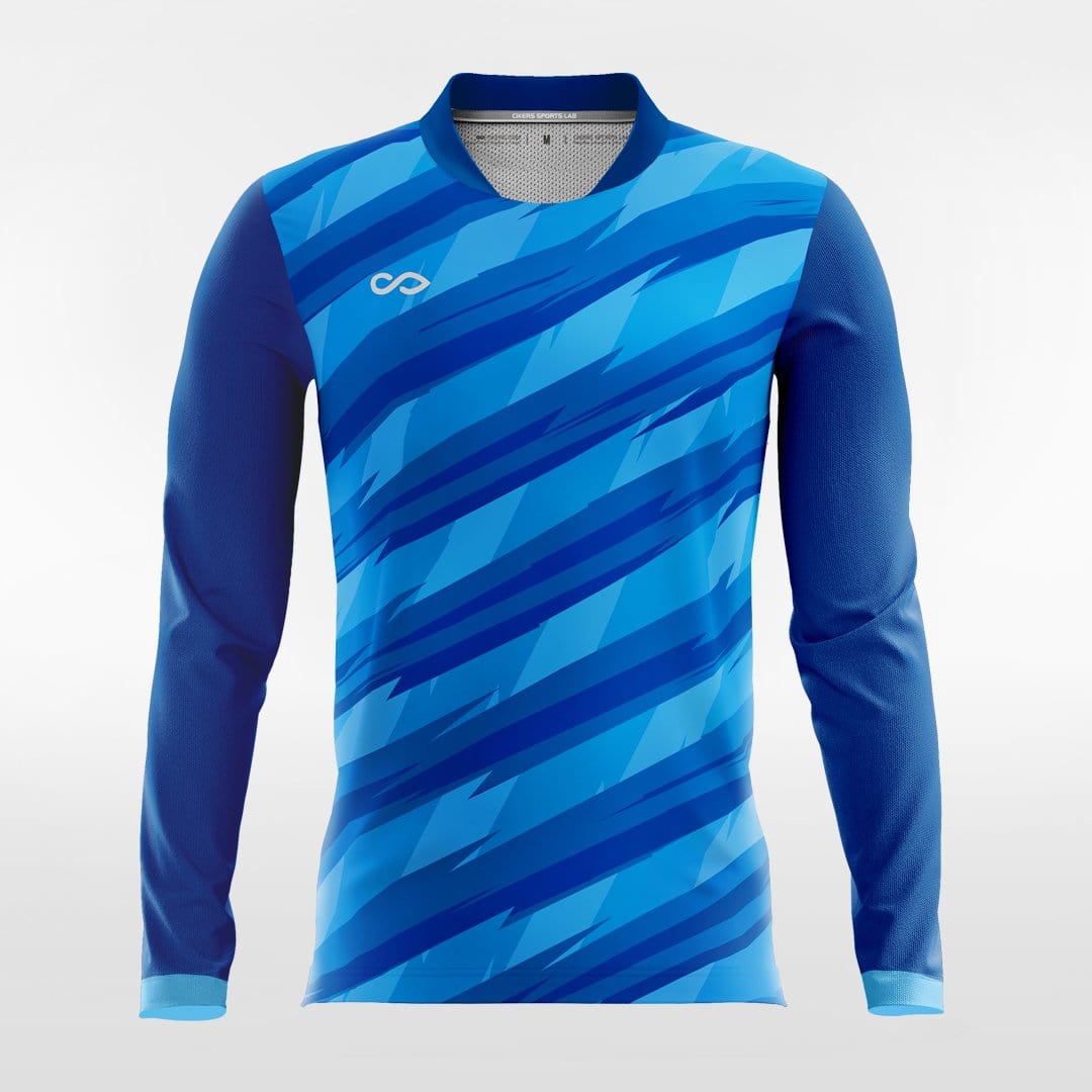 Blue Thorn Long Sleeve volleyball Jersey Design