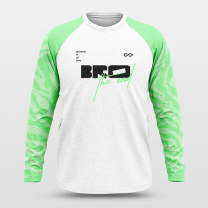 white and green shooting jersey long sleeve