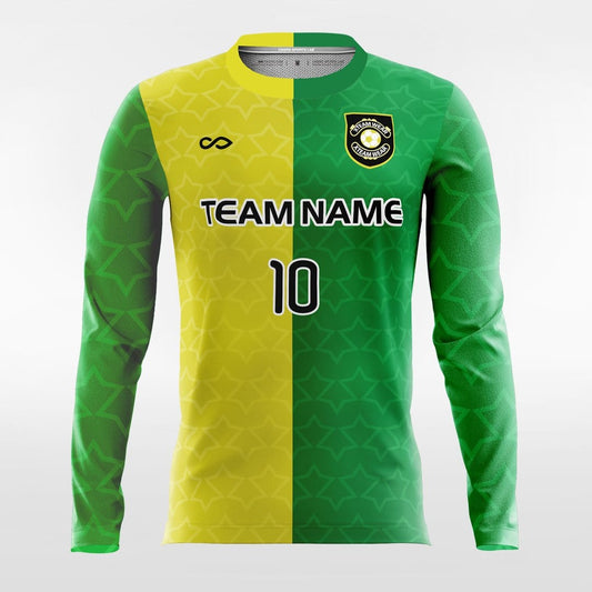 Green and Yellow Long Sleeve volleyball Jersey