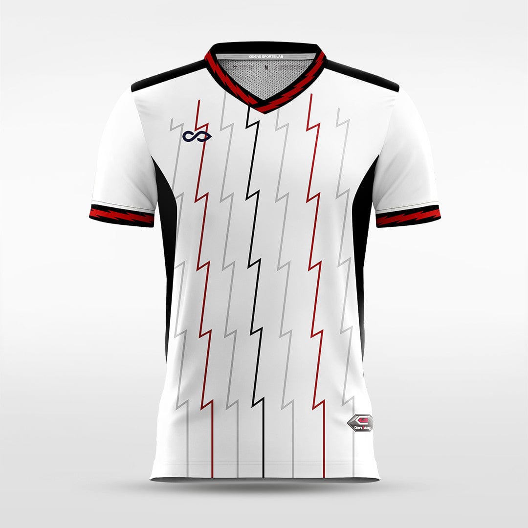 White Thunderbolt Soccer Jersey