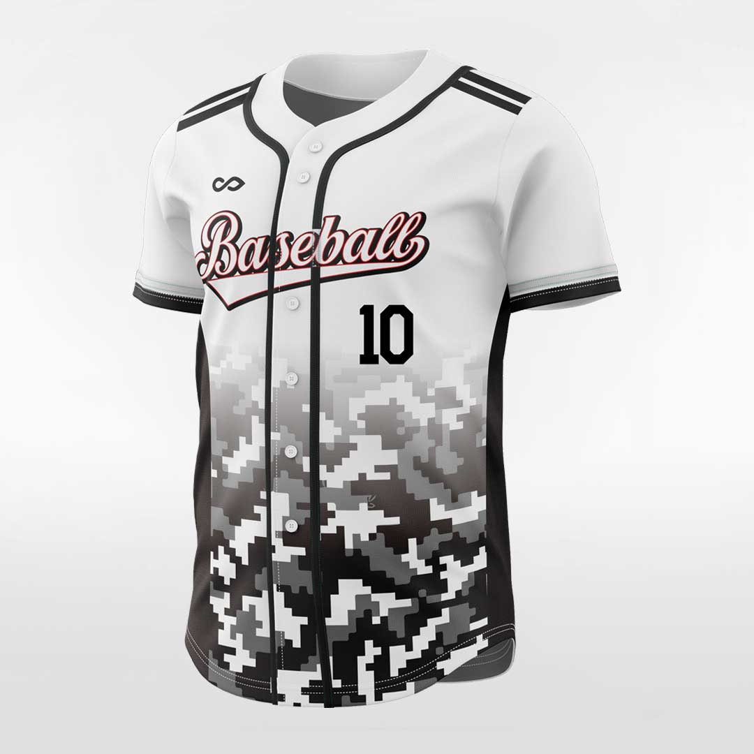 Black Square - Customized Men's Sublimated Button Down Baseball Jersey