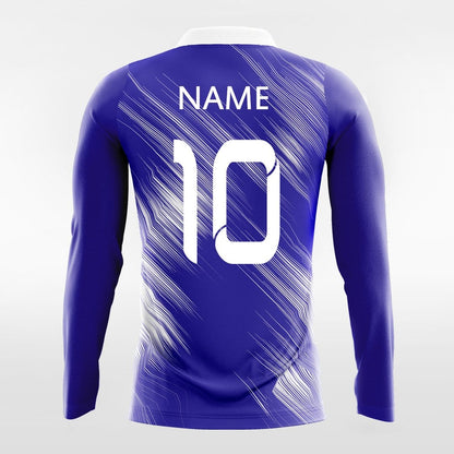 Custom Navy Blue Long Sleeve Soccer Jersey