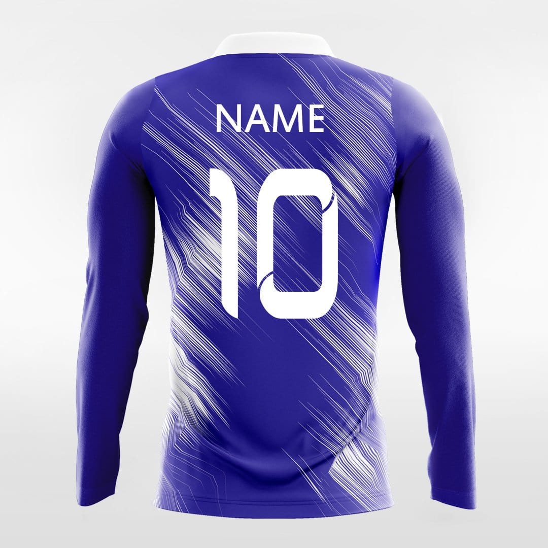 Custom Navy Blue Long Sleeve volleyball Jersey