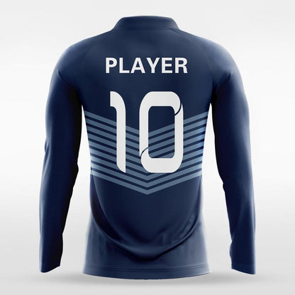 Navy Blue Stripe Long Sleeve volleyball Jersey