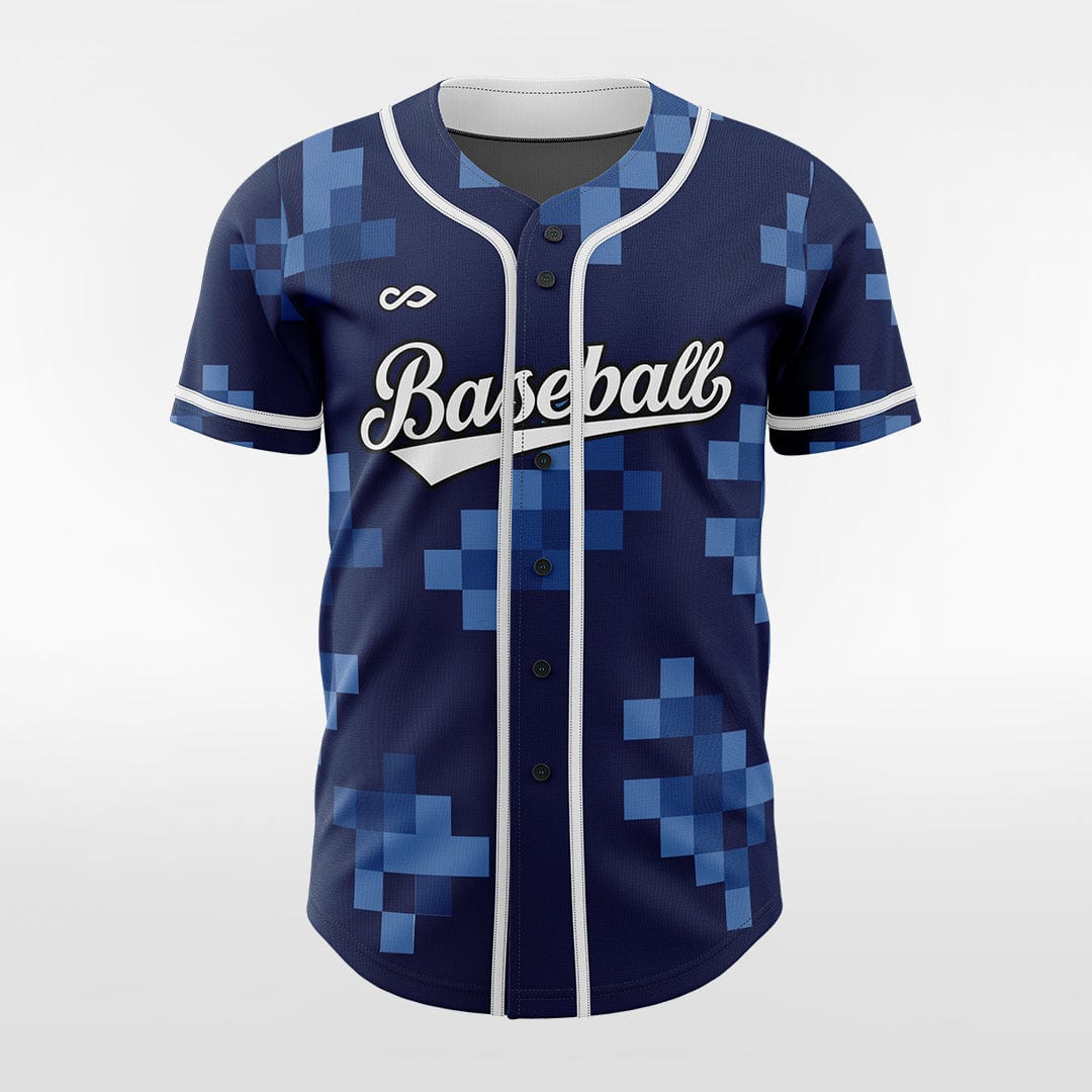 Pixel Ice - Customized Men's Sublimated Button Down Baseball Jersey