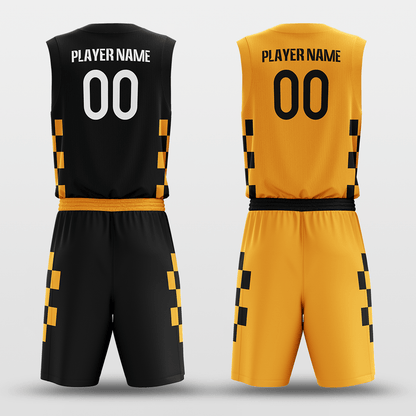Yellow&BlackCustom Sublimated Basketball Set