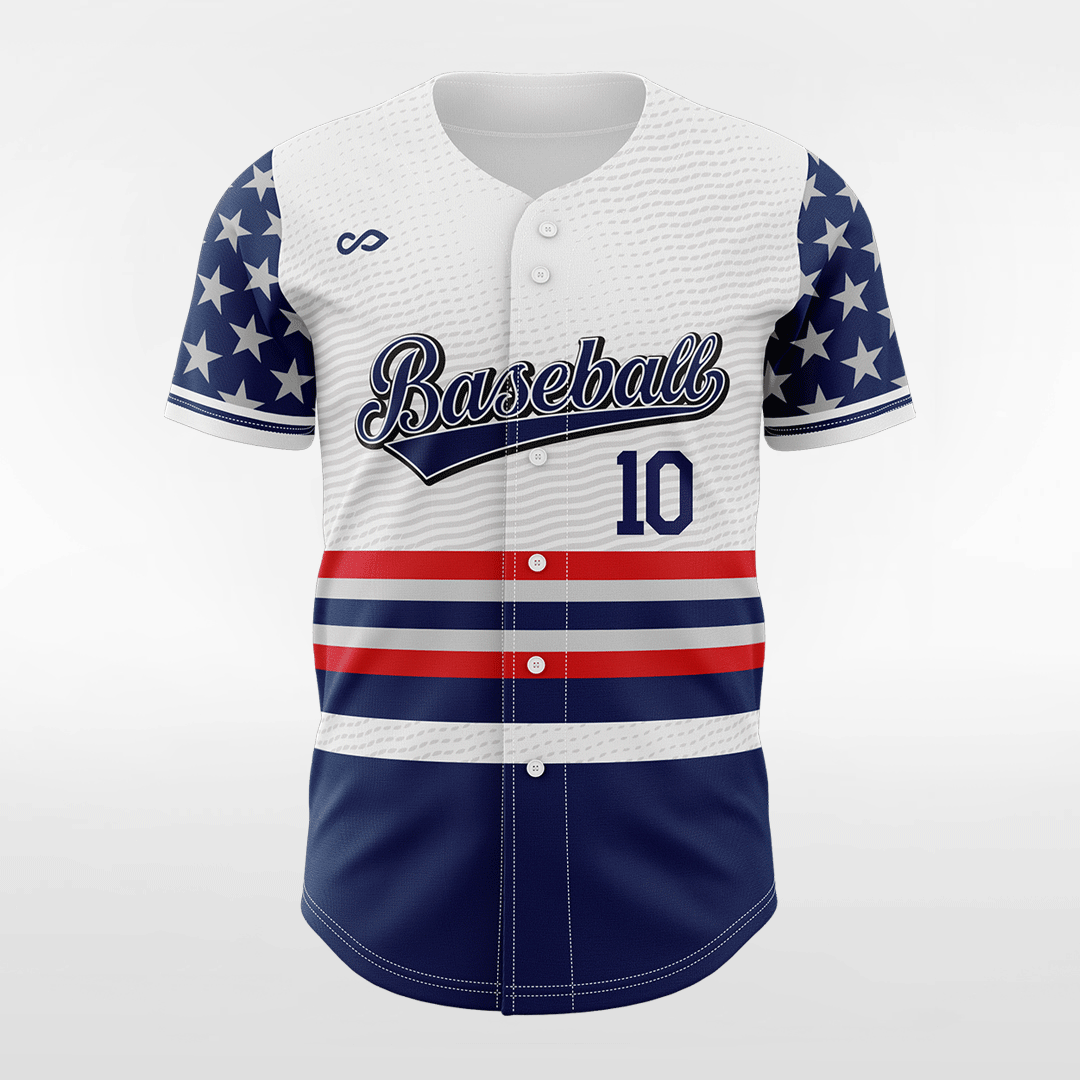 Freedom Star - Customized Men's Sublimated Button Down Baseball Jersey