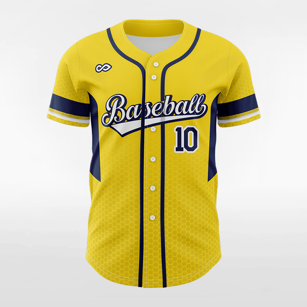 Honeycomb - Customized Men's Sublimated Button Down Baseball Jersey