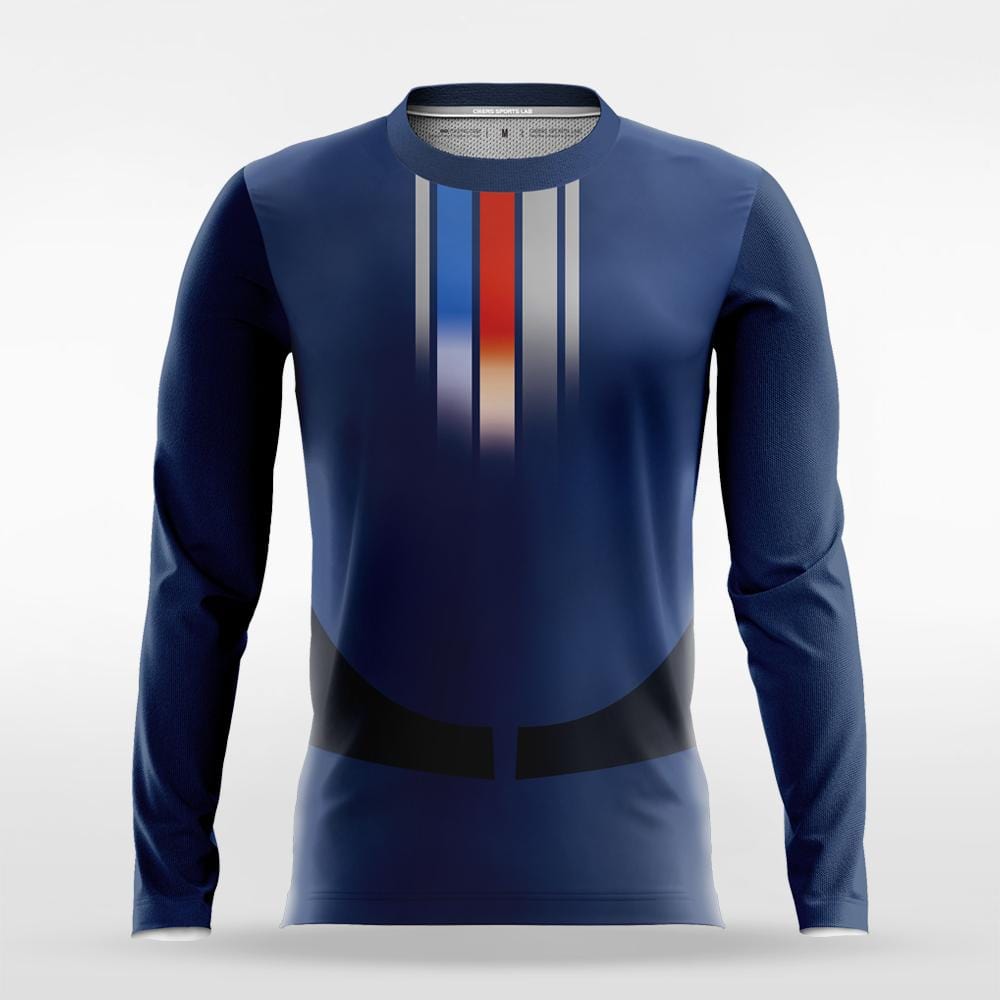 Custom Navy Blue Long Sleeve volleyball Jersey