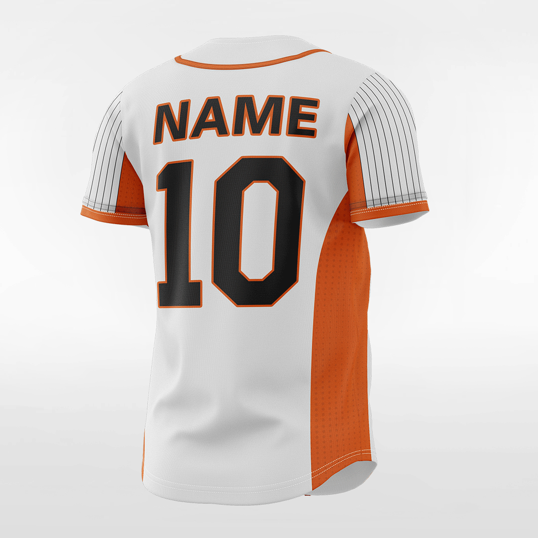 Orange Pie - Customized Men's Sublimated Button Down Baseball Jersey