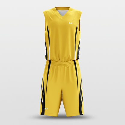 Yellow Spread Wings Sublimated Basketball Set