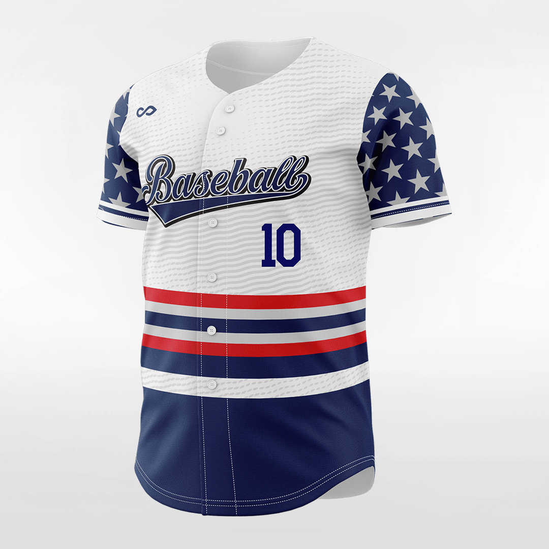 Freedom Star - Customized Men's Sublimated Button Down Baseball Jersey