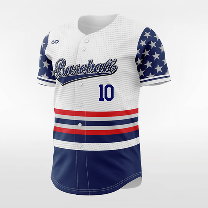 Freedom Star - Customized Men's Sublimated Button Down Baseball Jersey