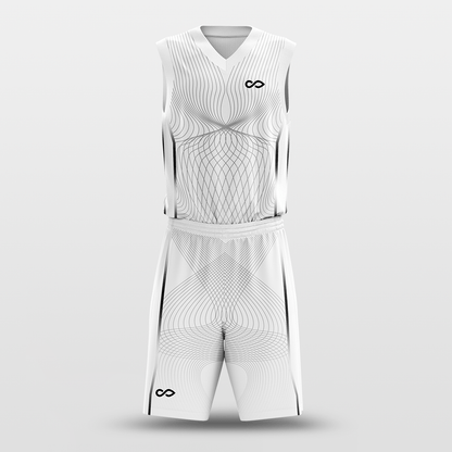 Latitude and Longitude Basketball Set Design White