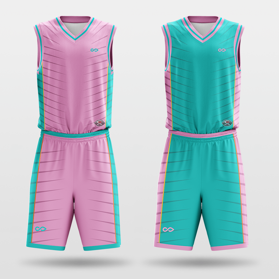 Pink&Blue Sublimated Basketball Set