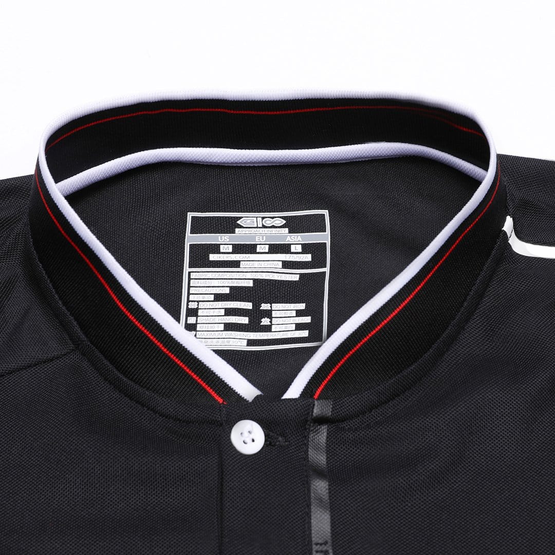 Black Adult Stand Collar Polo