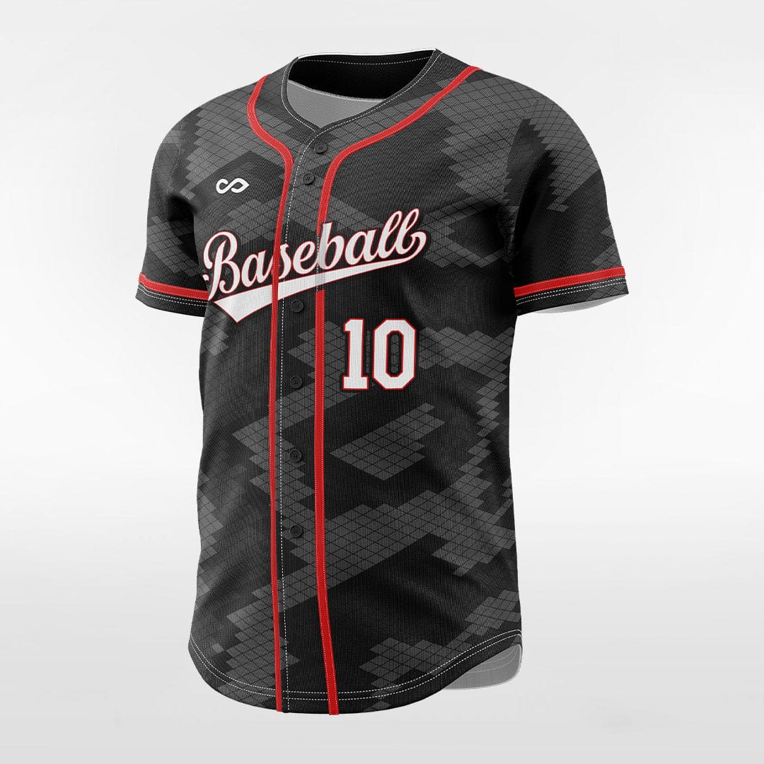 Mosaic Camouflage - Customized Men's Sublimated Button Down Baseball Jersey