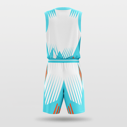 Blue and White Sublimated Basketball Jersey
