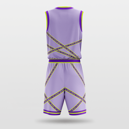 Purple Stripe Fission Customized Basketball Set