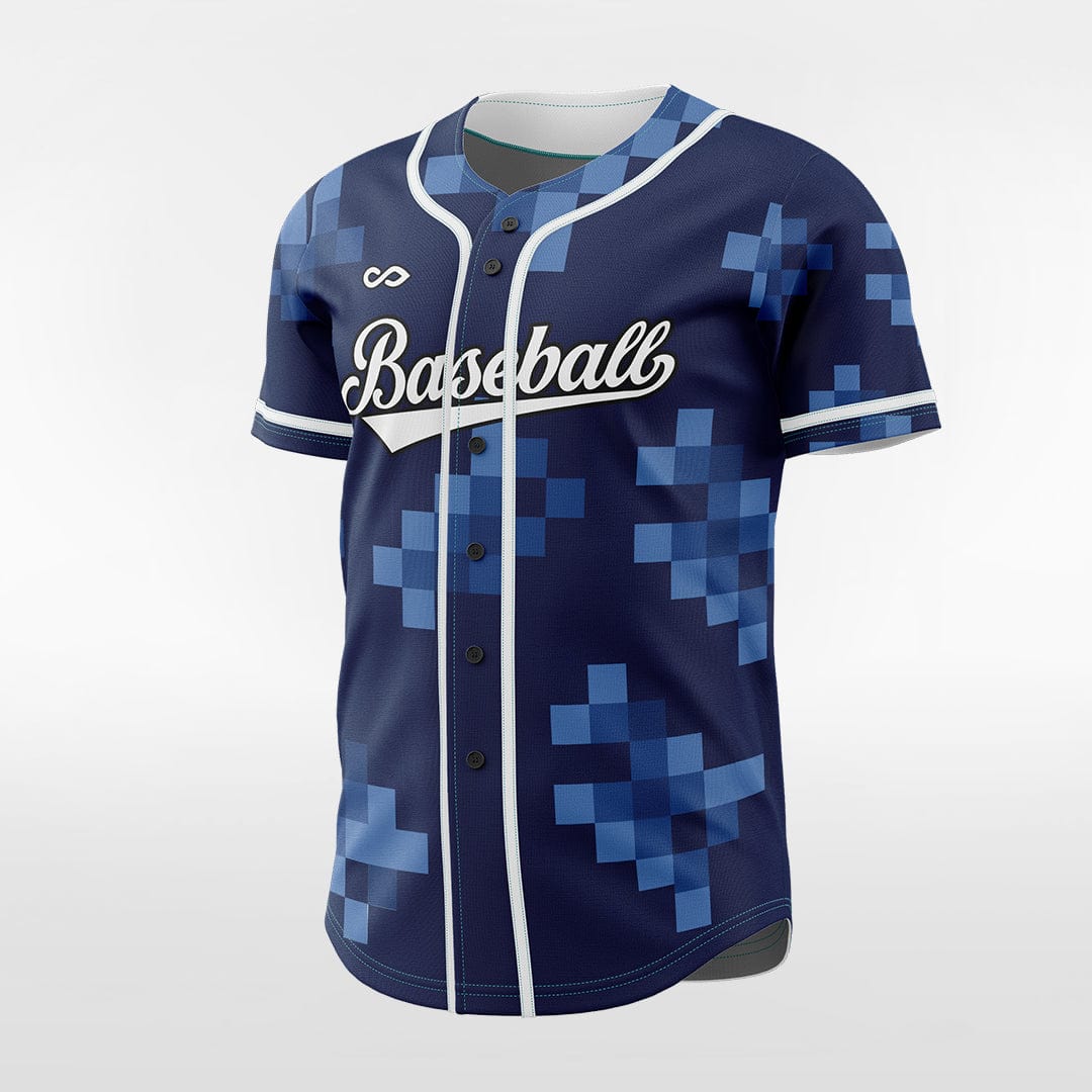 Pixel Ice - Customized Men's Sublimated Button Down Baseball Jersey