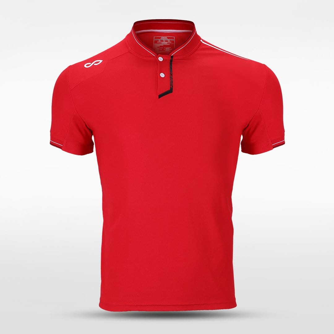 Red Adult Stand Collar Polo Design