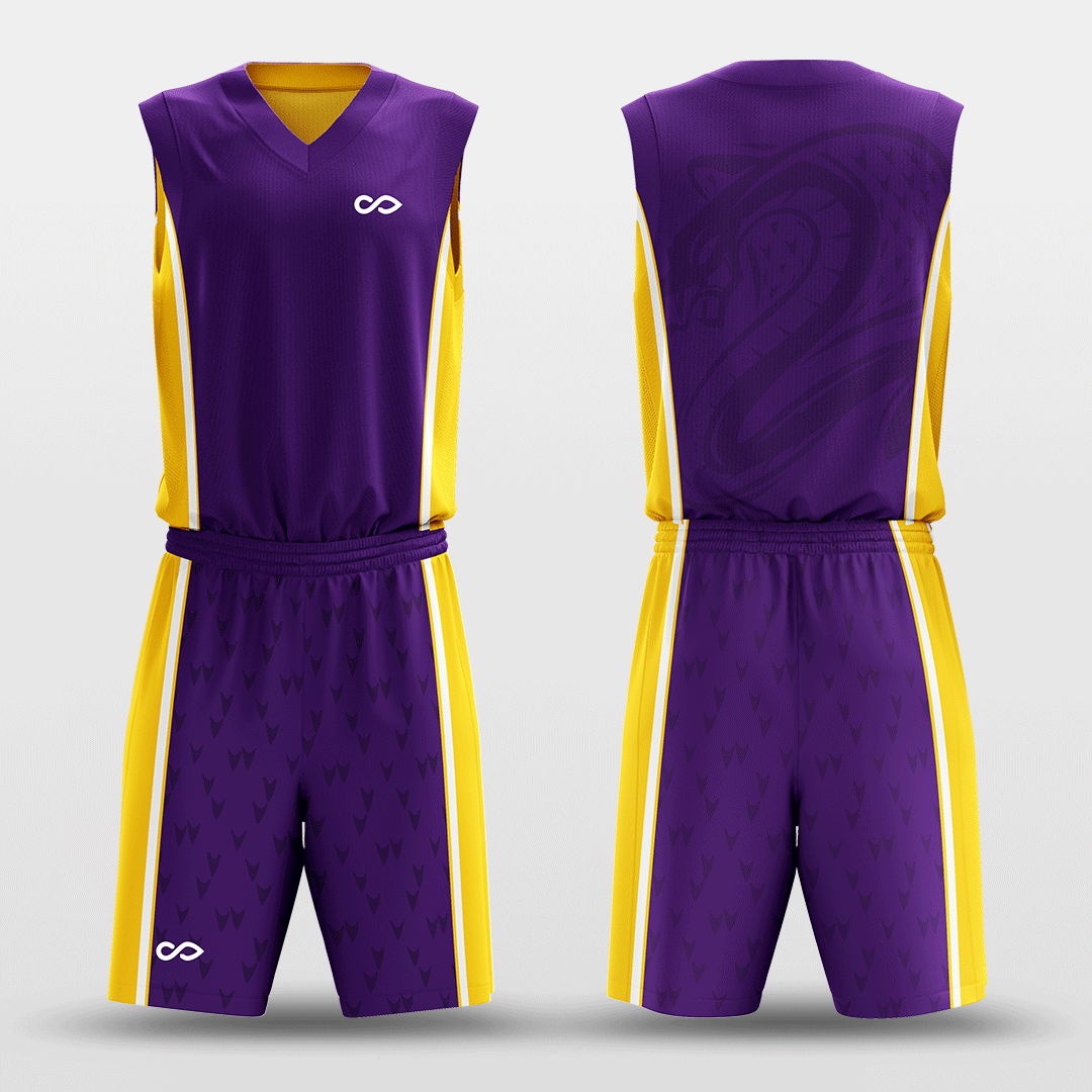 Yellow&Purple Sublimated Basketball Set