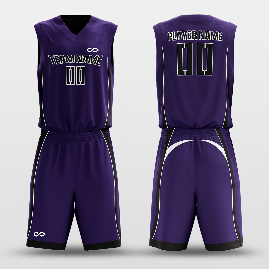 Black&Purple Customized Classic20 Reversible Basketball Set
