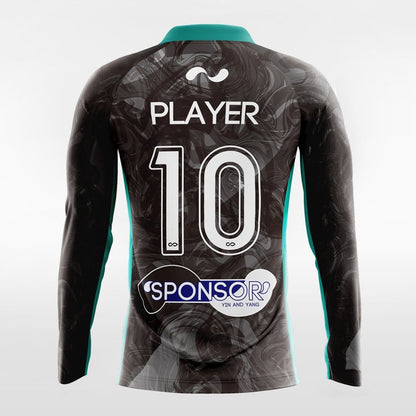 Custom Black Long Sleeve Soccer Jersey