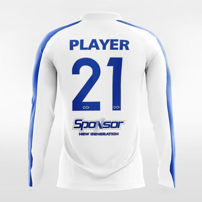 White Long Sleeve Team Soccer Jersey