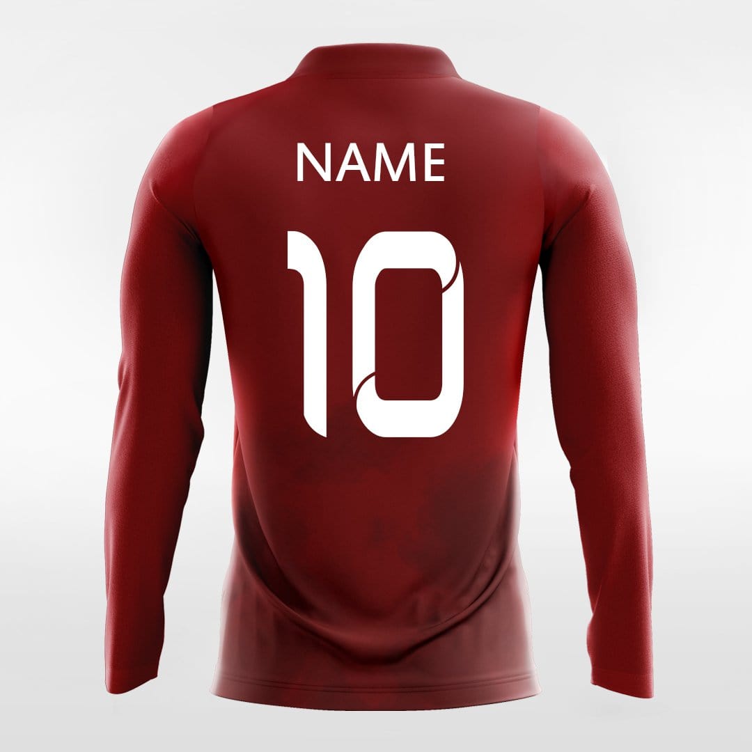 Custom Red Long Sleeve Soccer Jersey