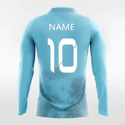 Custom Blue Long Sleeve Soccer Jersey