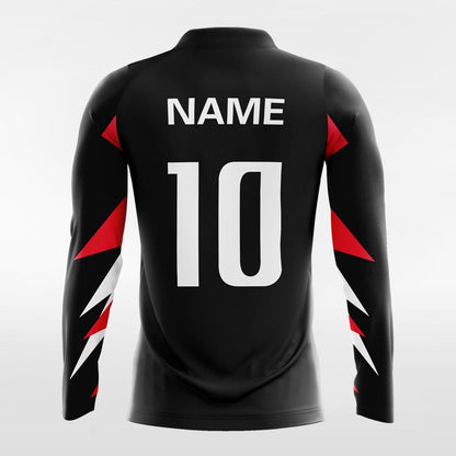 Light and Shadow 1- Custom Long Sleeve Soccer Jersey Sublimated Black