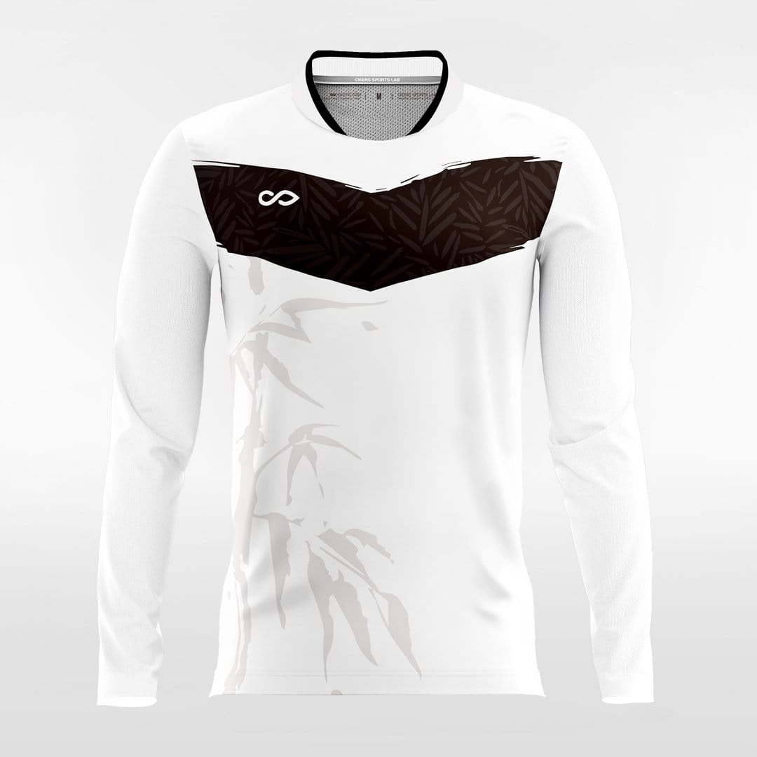 Black and White Long Sleeve Soccer Jersey Design