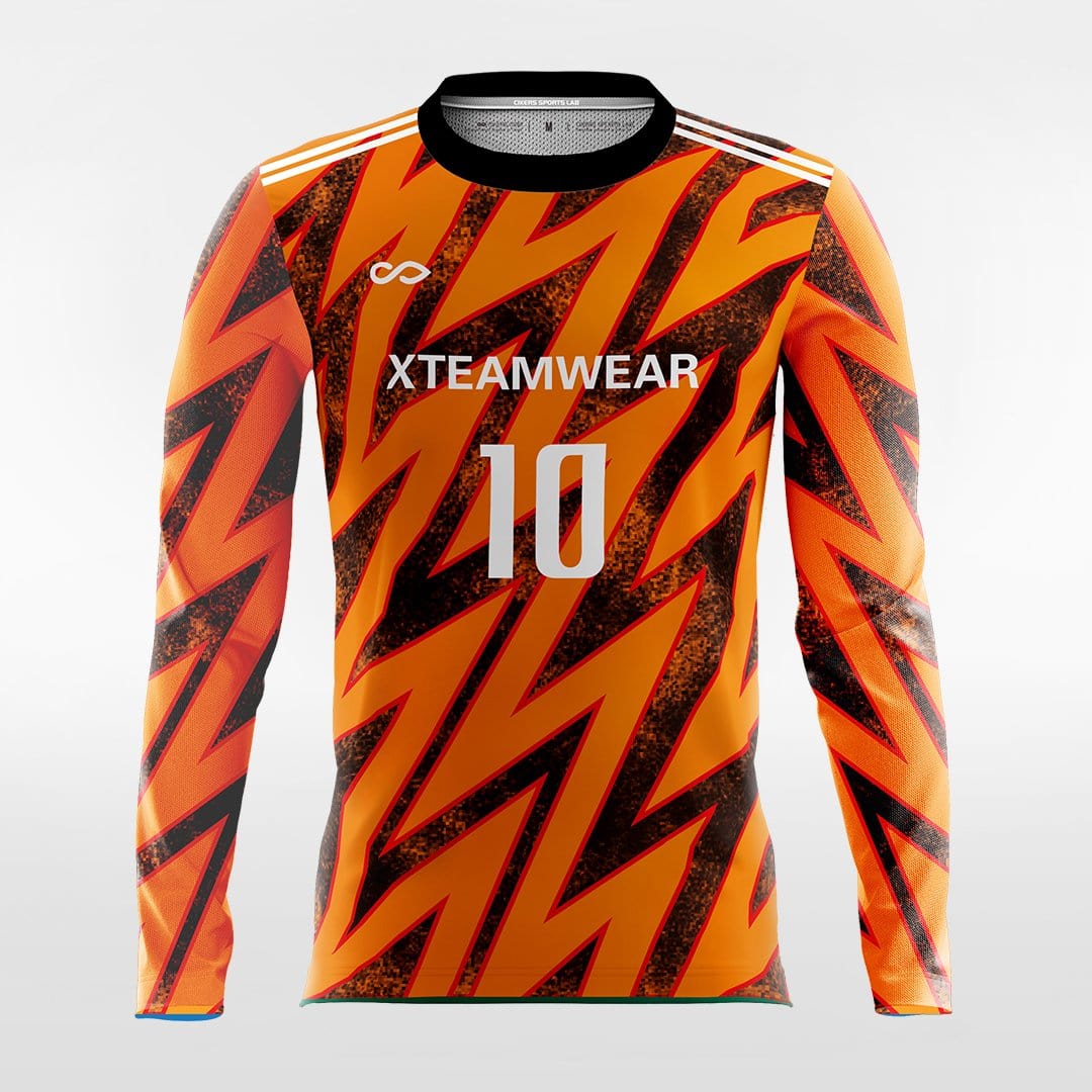 Orange soccer jersey with long sleeve