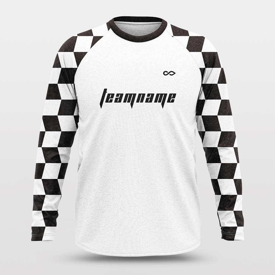 Checkerboard Long Sleeve Jersey Black&White