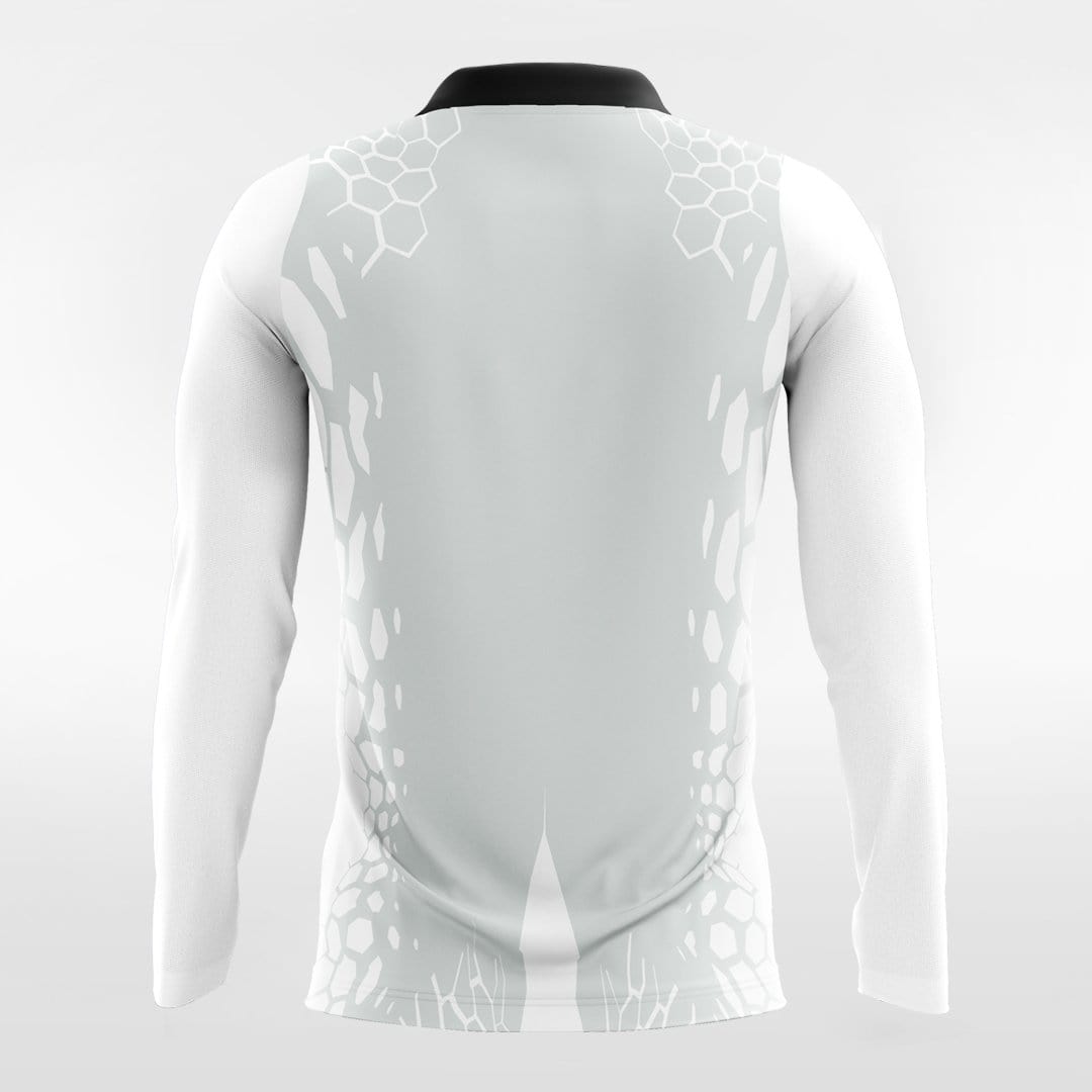 White Long Sleeve Team volleyball Jersey