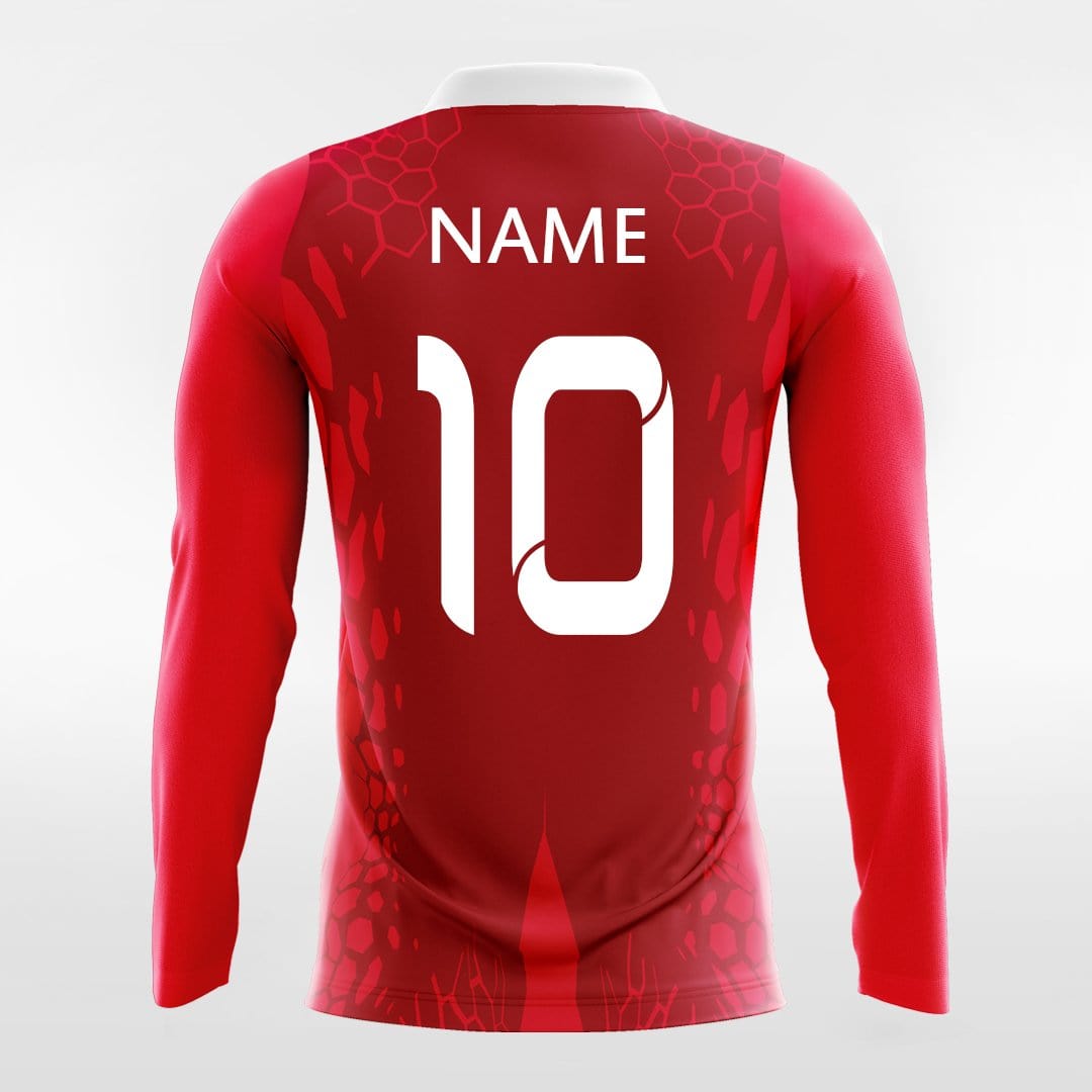 Custom Red Long Sleeve volleyball Jersey Design