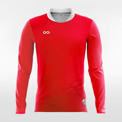 Red Long Sleeve volleyball Jersey Design