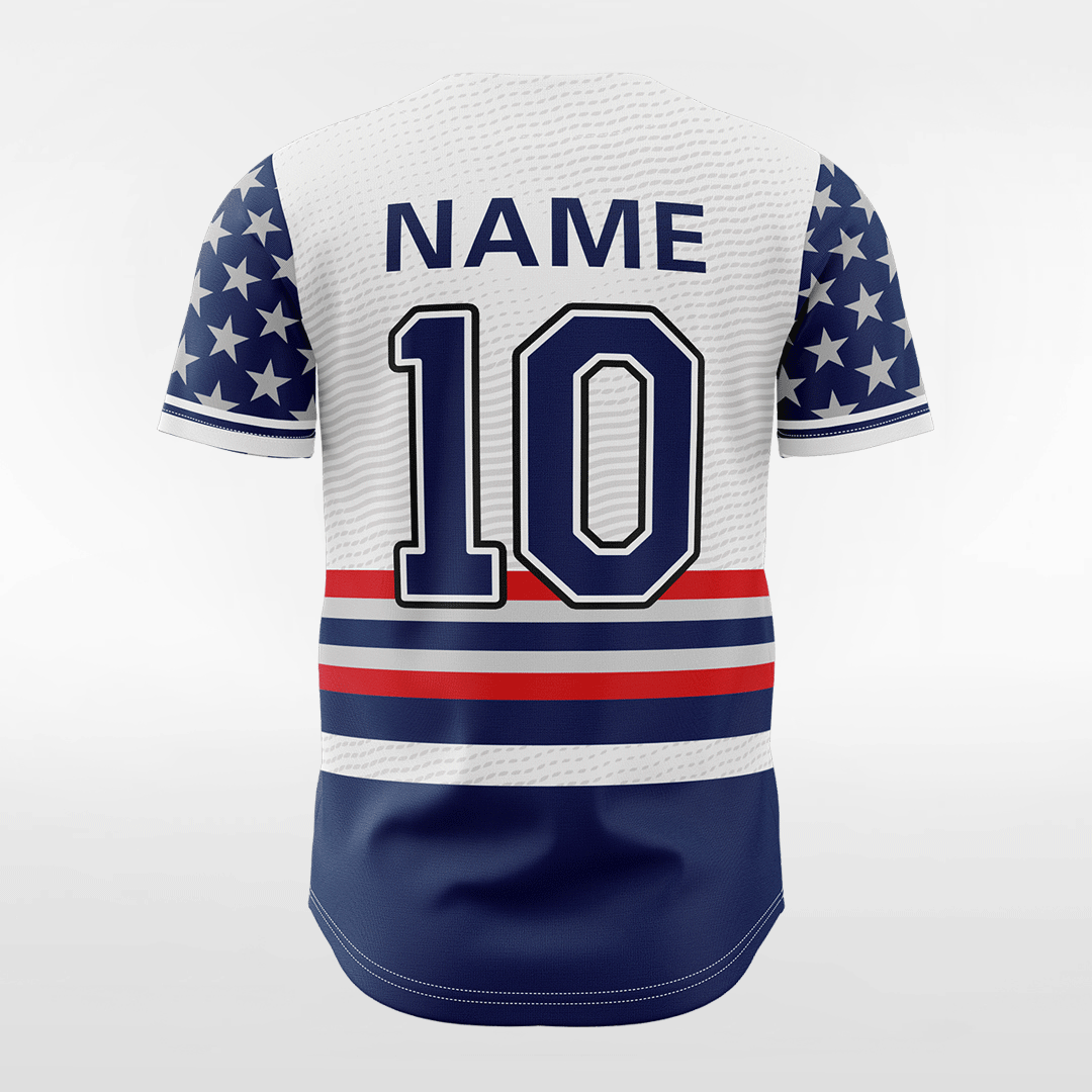 Freedom Star - Customized Men's Sublimated Button Down Baseball Jersey