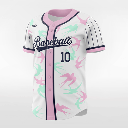 Spring Swallow - Customized Men's Sublimated Button Down Baseball Jersey