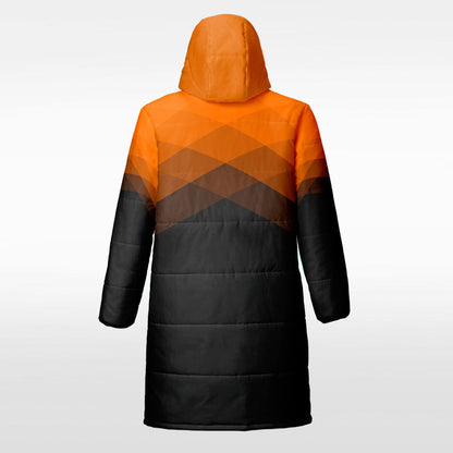 Continent Sublimated Long Coat for Winter Orange