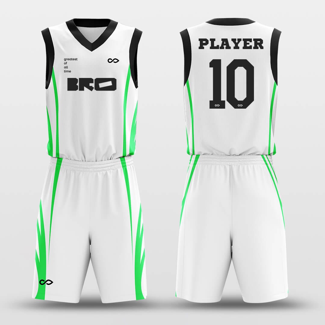custom basketball uniform set white