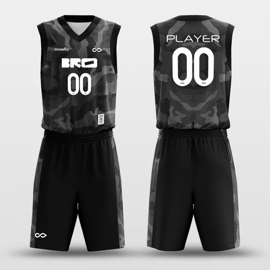 Custom Basketball Jersey Set Black Camo