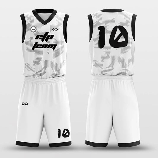 custom basketball uniform set white and black
