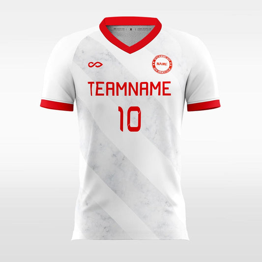 Custom V-neck White Soccer Jersey Design