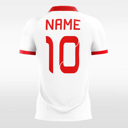 Custom V-neck White Sublimated Soccer Jersey Design