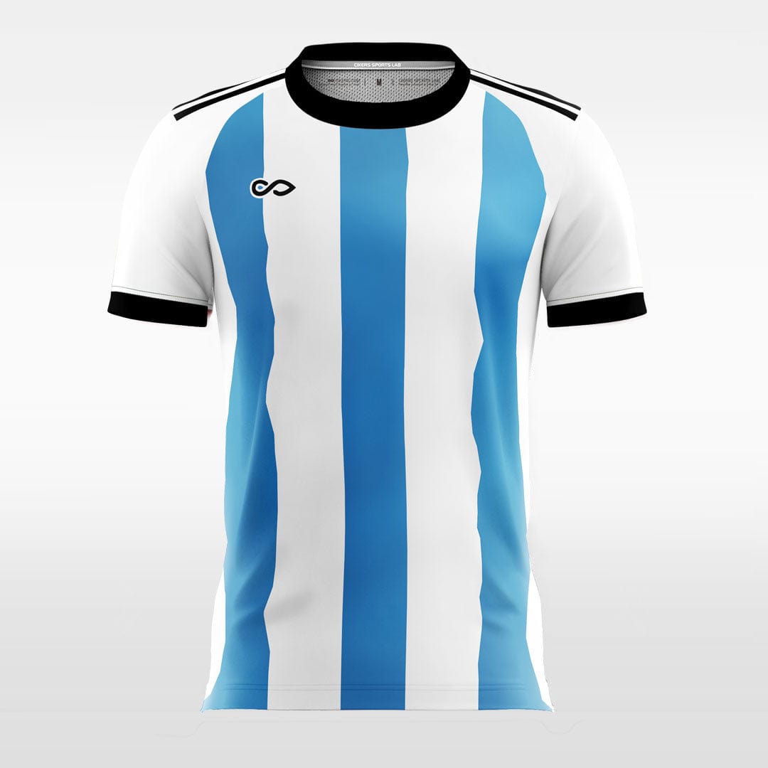 White and Blue Soccer Jerseys Custom